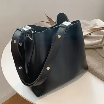 

Elegant Large Tote Bucket bag 2020 Fashion New Quality PU Leather Women's Designer Handbag High capacity Shoulder Messenger Bag