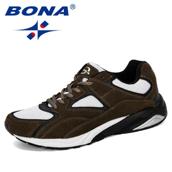 

BONA 2019 New Designer Men Sneakers Breathable Krasovki Shoes Man Super Light Casual Shoes Male Tenis Masculino Leisure Footwear