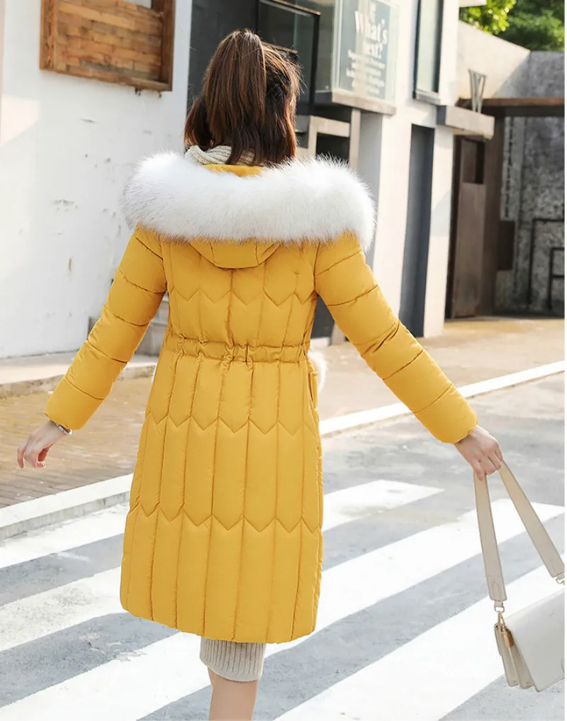 Plus size winter coat women padded cotton hooded women long jacket outwear slim white warm vintage female parka new 2019 DR1195 (11)
