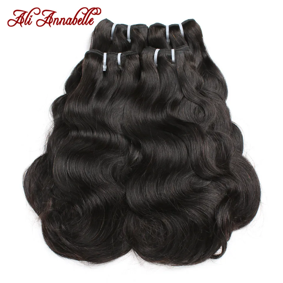 

Body Wave Human Hair Bundles 1/3/4 PCS Double Drawn Human Hair Bundles Brazilian Hair Weave Bundles Ali Annabelle Hair