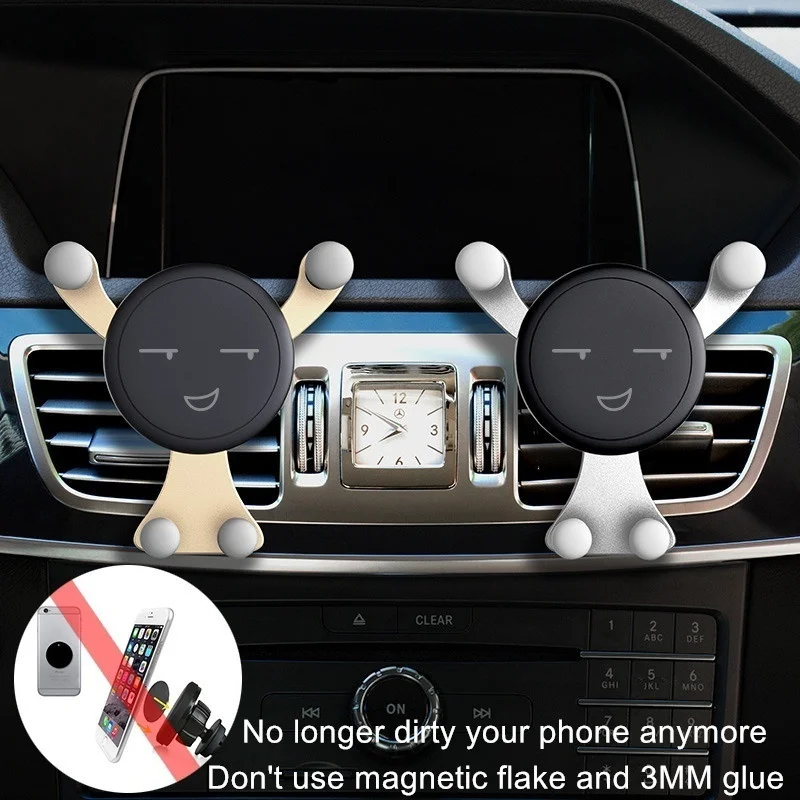 Holder For Phone In Car Mobile Gravity Air Vent Monut Smile Face Stand For iPhone 11 8 7 Plus Auto Support Stand Car Accessories