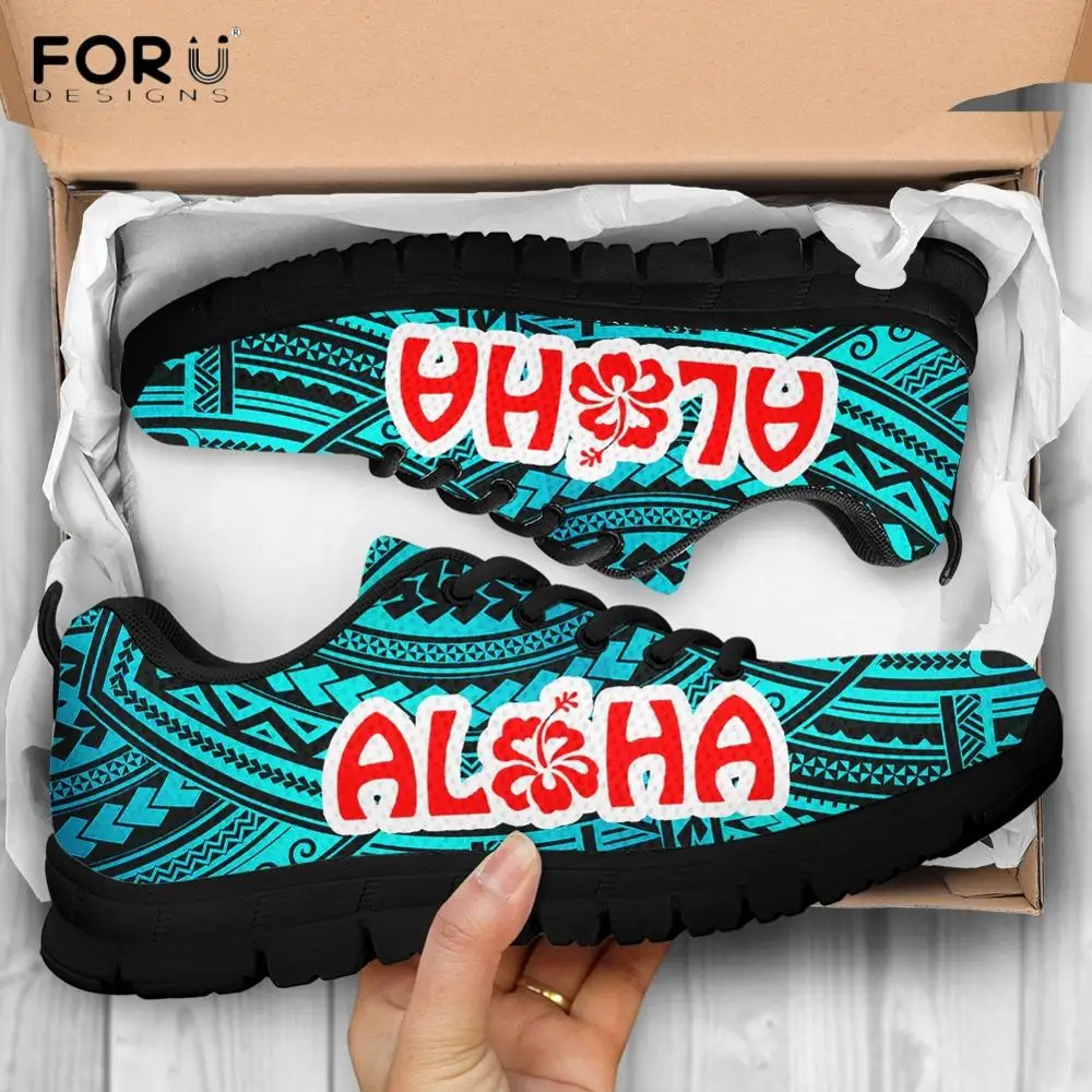 FORUDESIGNS/Polynesian Aloha/женские кроссовки на плоской подошве с цветочным узором