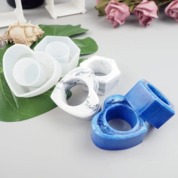 

4 Shapes Napkin Holders Ring Resin Molds Kit Napkin Buckles Resin Casting Moulds B36D