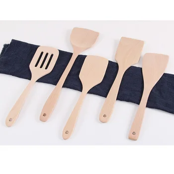 

1 Set of 5pcs Bamboo Utensils Spatula Cookware Set for Kitchen