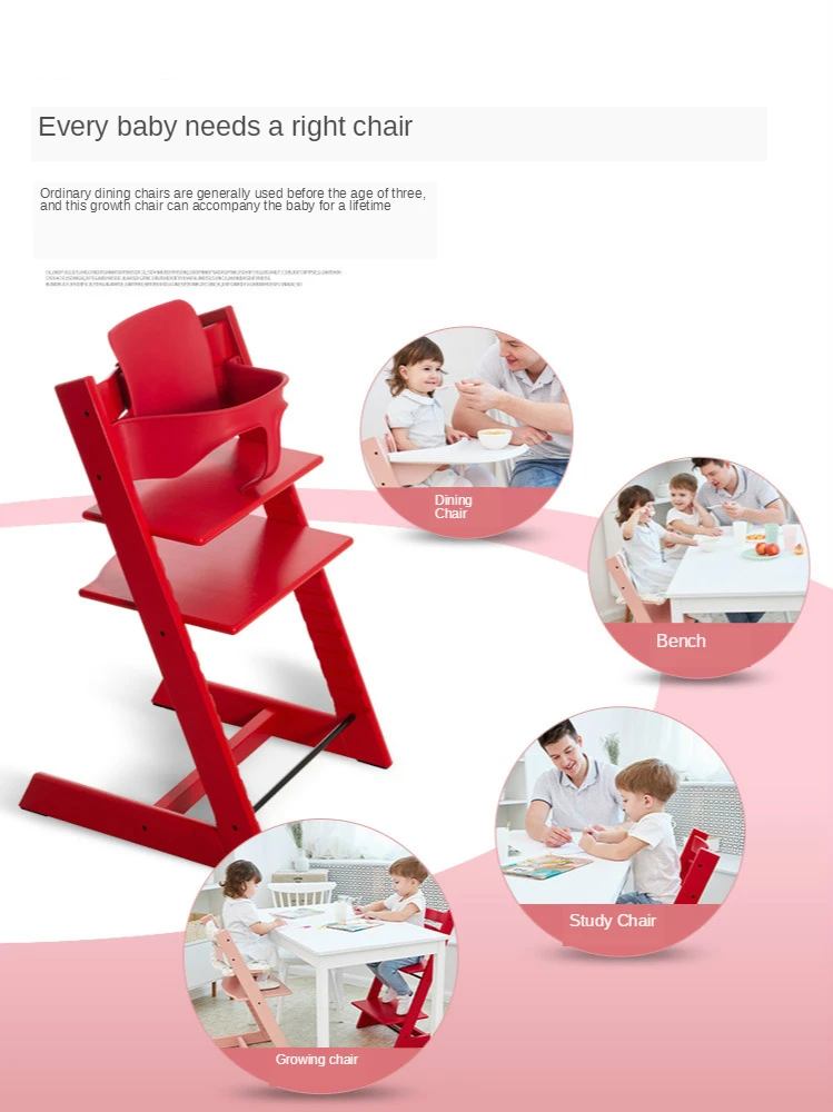 

Growth Chair Children Dining Chair Baby Dining Table Seat Baby Home High Chair Solid Beech Dining Chair