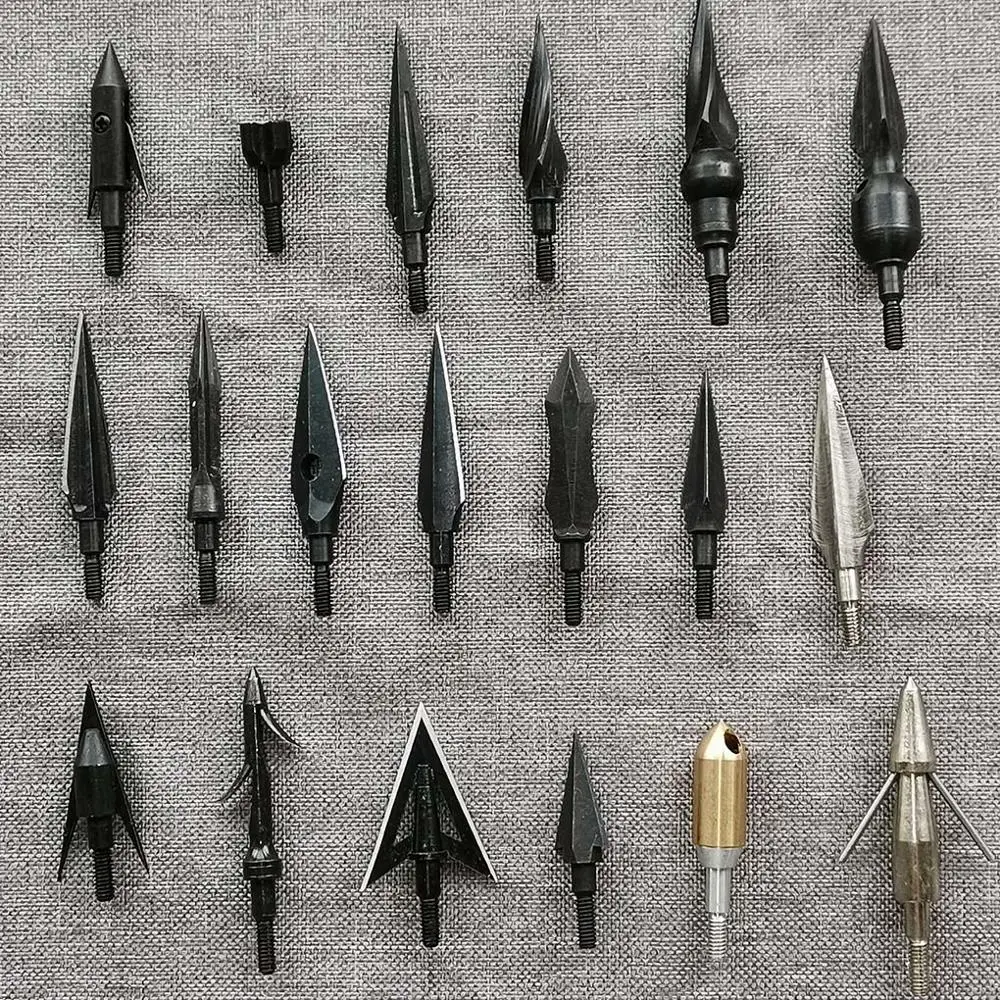 Details about   12Pcs 100 Grain Hunting Broadheads Arrowheads Compound Bow Crossbow Arrows Tips 