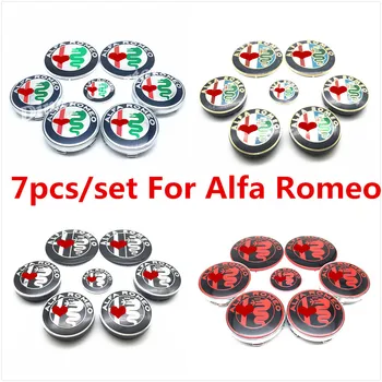 

7 piece/set For Alfa Romeo Car Styling Auto Accessories Badge Emblem Logo Sticker Decal 40mm 50mm 56mm 60mm 74mm color new style