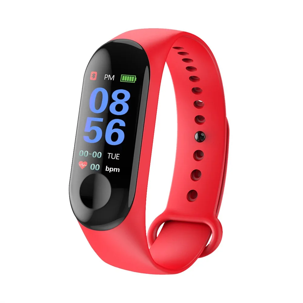 M4 наручный браслет для часов Спортивный Браслет Пульс кровяное давление фитнес-трекер Смарт-часы подключение IOS Android пк-xiomi 3 band - Цвет: M3 red