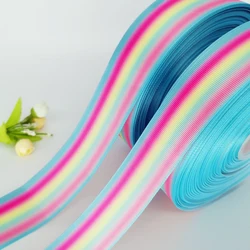 DIY Rainbow Color Gradation Grosgrain Ribbon - 5 Yards, Glitter Craft for Hair Bows & Sewing Projects (15)