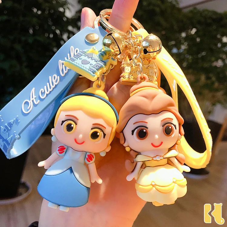Disney Frozen Keychain Cartoon Anime Mermaid Princess Toys Snow White Mini  Action Figure Model Keyring Girls Children Kids Gift - Key Chains -  AliExpress