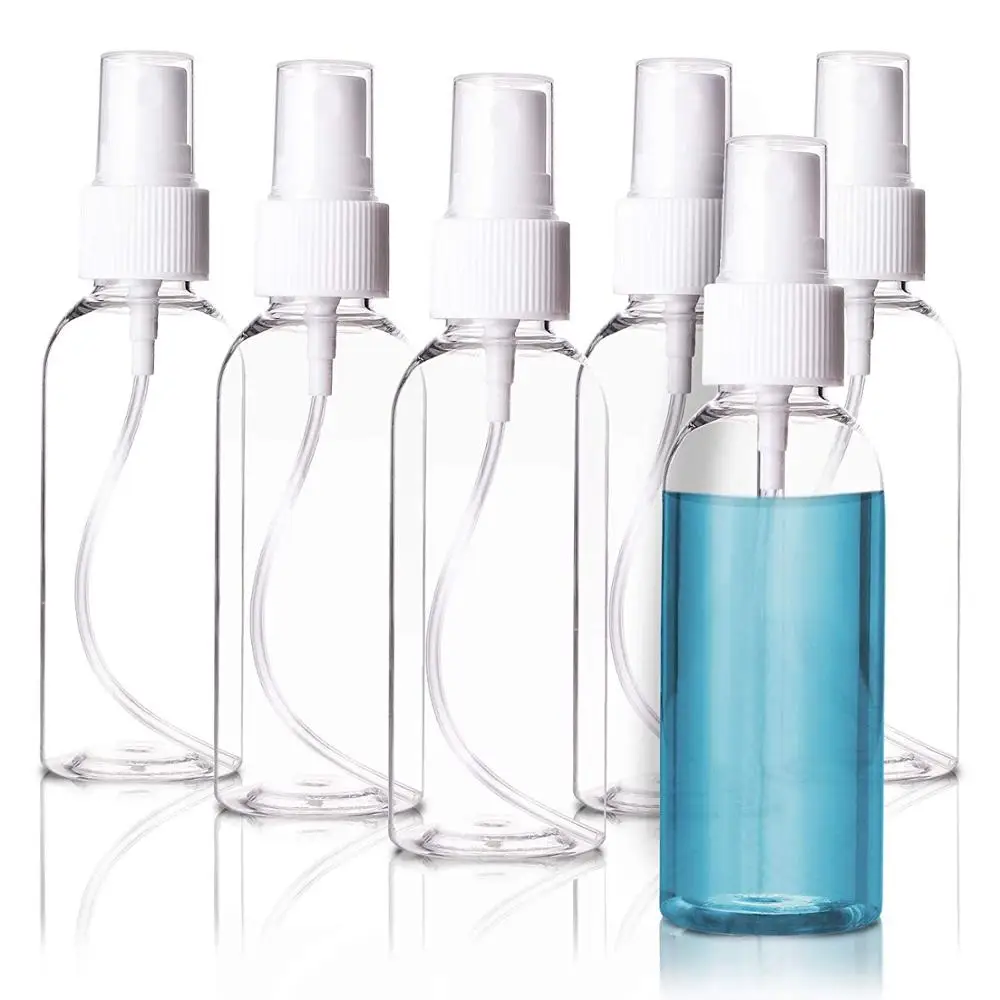 5 Clear Plastic 2 OZ PET Empty Spray Bottles Refill Mist Pump