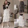 2022 New Spring Summer Women Skirt Korean Sweet Dots Floral Chiffon Long Skirt High Waist Multi-layer Pleated Hem Cake Skirt ► Photo 3/5