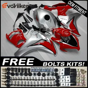 

Custom motorcycle fairing for CBR1000RR 2008-2011 ABS plastic motorcycle panels Injection mold red silver+Gifts
