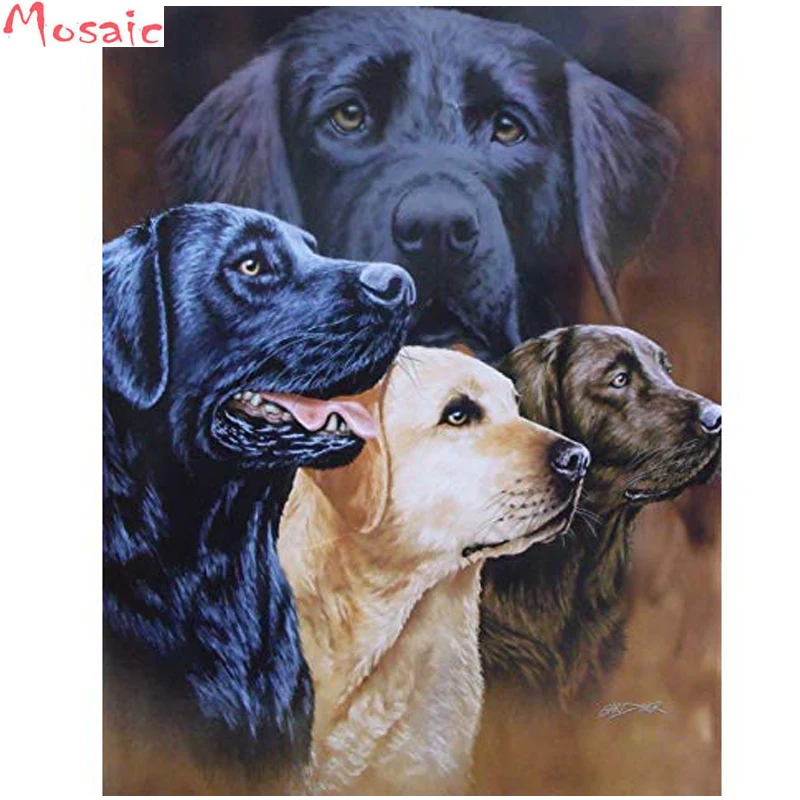 

diy Diamond Painting Labrador Full Square round Diamond Embroidery Sale dog Pictures With Rhinestones Hobby And Handicraft