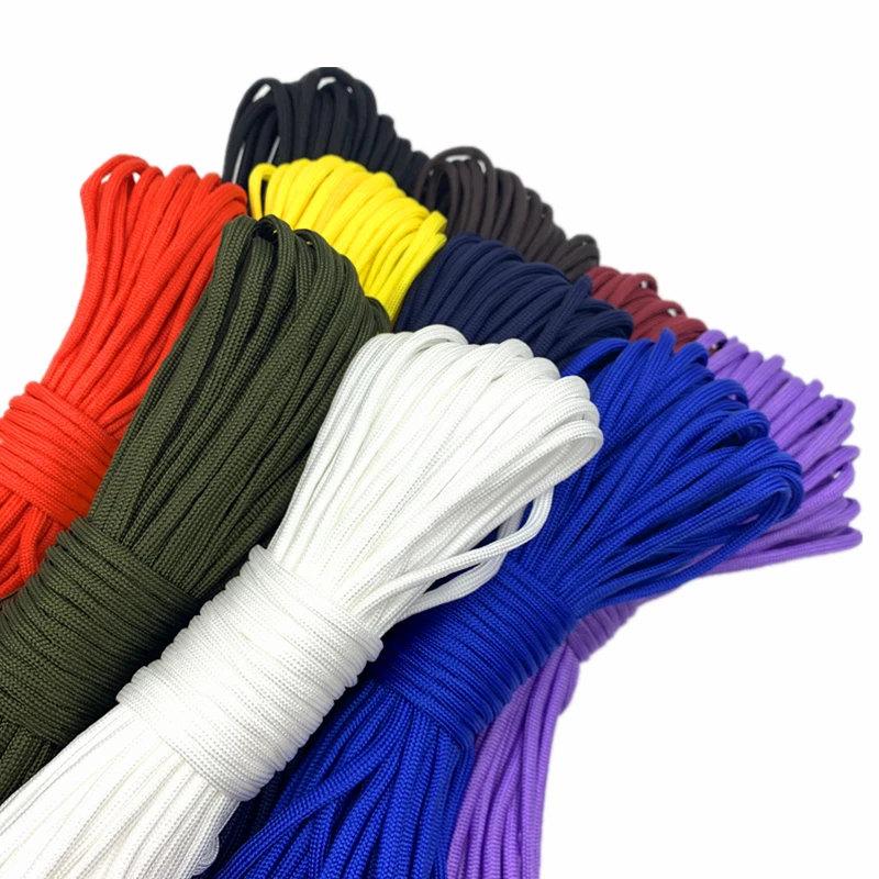 0,5/0,8/1,0/1,5/2,0/4mm 10 yardas DeepRed cuerda de paracaídas cuerda de escalada de cuerda de equipos de supervivencia Paracord pulsera