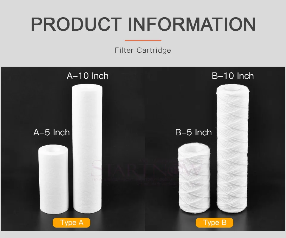 Filter Cartridge Water Purifier 5 / 10 Inch 5-Micron Sediment PP Cotton or Wire Wound For Water Chiller Water Filter System