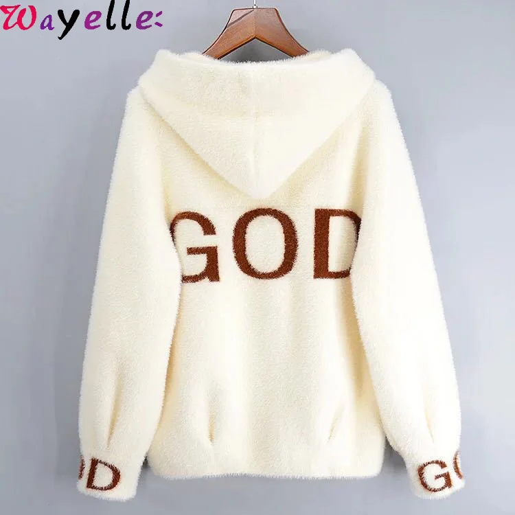 

Sweater Cardigan Women Autumn Winter 2019 New Korean Style Hooded Sweater Jackets Coats Women Chic Winter Jacket Coat