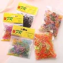 AliExpress 200/1000 шт милые девушки Одноразовые эластичные волосы кольцо резинка для хвоста жгут Детские аксессуары для волос