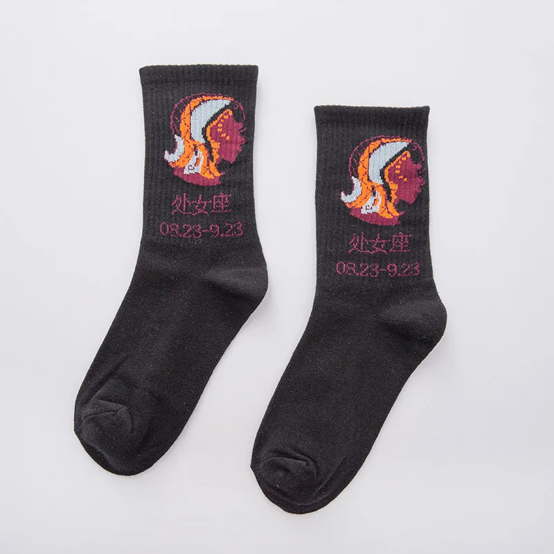 12 созвездий хлопковые носки для женщин и мужчин Harajuku длинные носки до лодыжки унисекс забавные носки женские Calcetines осень уличная - Цвет: 5