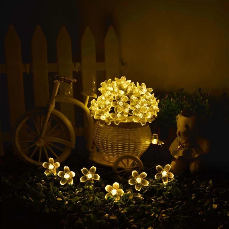 

Light-String Solar Cherry Blossom Plum Night Light 50LED 8 Function Festival Decoration Lamp Christmas Decor Lampara Holiday