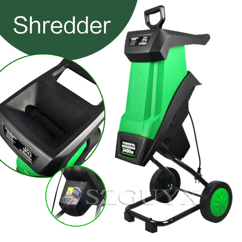 

220V/2400W high power electric shredder Multifunctional leaf branch shredder Garden tool wood chipper