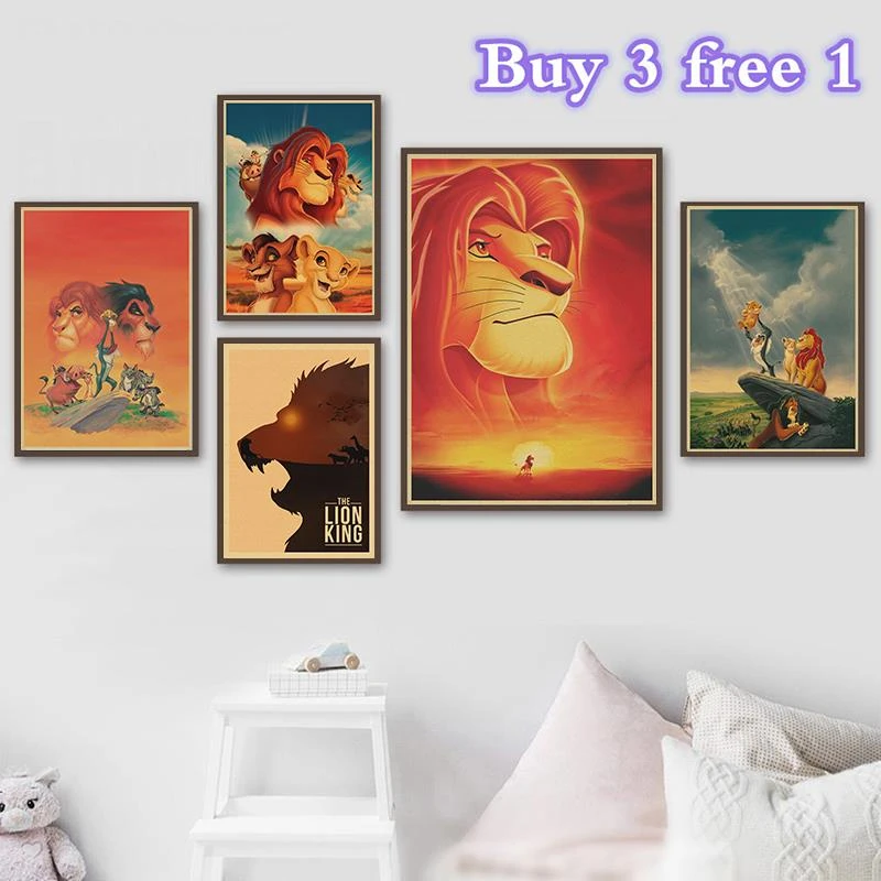 をライオンキングポスター印刷子供の部屋の装飾の写真の壁紙リビングルームの装飾 ウォール ステッカー Aliexpress