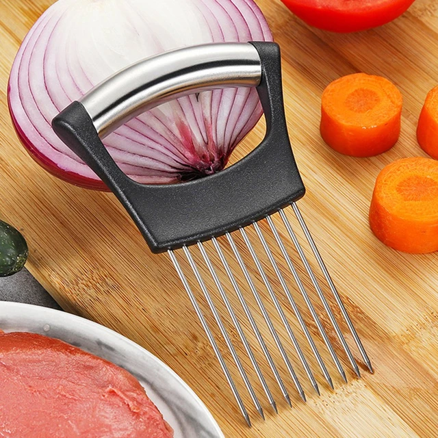 Stainless Steel Holder Food Slicer Assistant Vegetable Tomato Potato Meat Slicing  Tool Kitchen