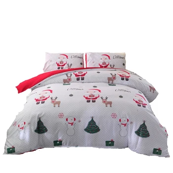 

Christmas Childhood Bedding Set of 3 Bedding Bedding, Pillowcase Bed Cover Quilt Cover Santa Pillowcase, Patterned Family Hotel