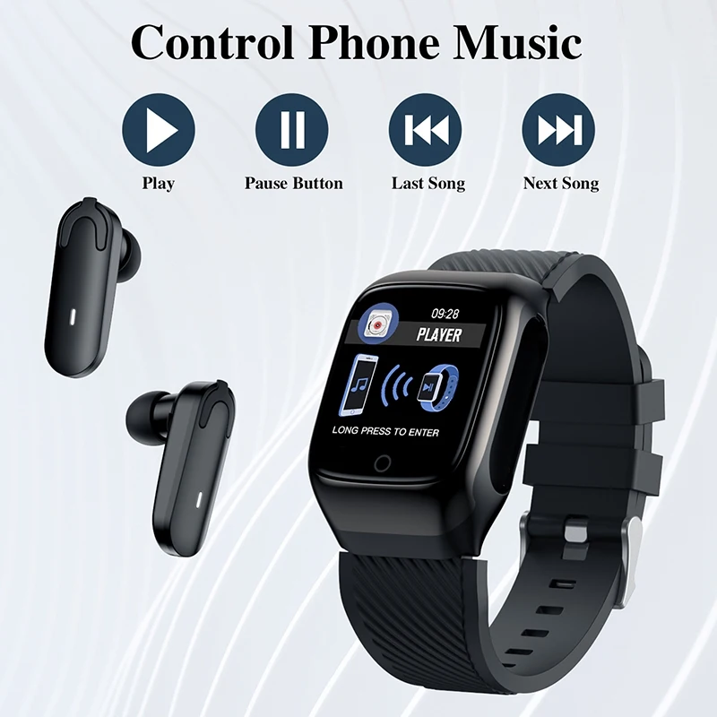 S300 Смарт часы монитор сердечного ритма Bluetooth наушники фитнес трекер кровяное