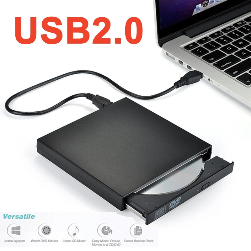 USB 3.0 Externes CD/DVD-RW Brenner Writer Laufwerk for Windows XP/7/8/10 Mac OS 