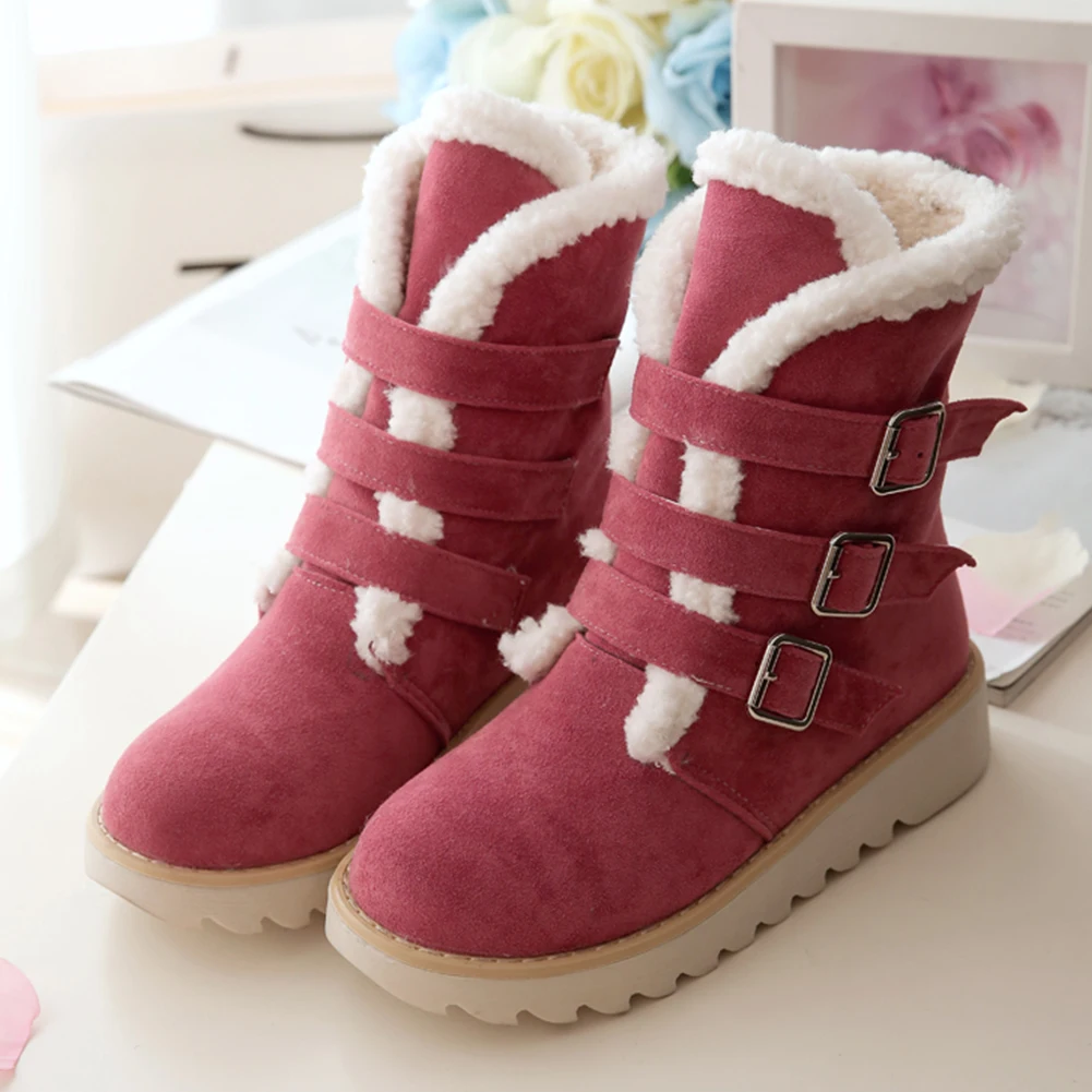 DORATASIA Large Size 32-43 New Warm Fur Snow Boots Fashion Buckle Lady Non-slip Shoes Woman Casual Ankle Boots Women Winter