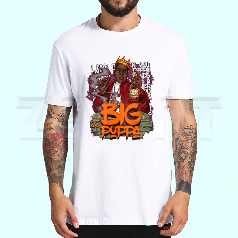 Хип Хоп рок Biggie Smalls Футболка Мужская известная B.I.G. белая футболка с коротким