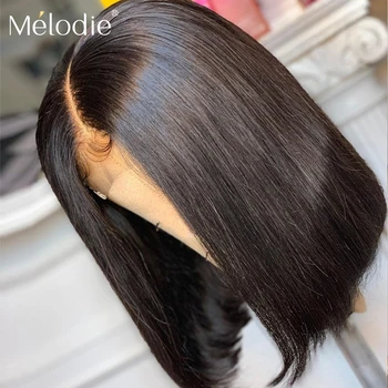 

Melodie OneCut Hair 13X1 T Part Lace Front Short Bob Wig Brazilian Straight Lace Front wigs Human Hair Wigs