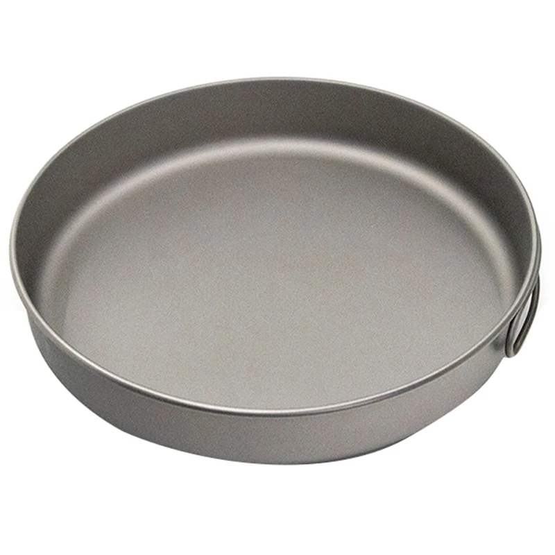 

TOP!-Outdoor Ultralight Titanium Frypan Camping Hiking Picnic Cooking Frying Pan Titanium Pan Utensils Hiking Picnic Cooking Pic