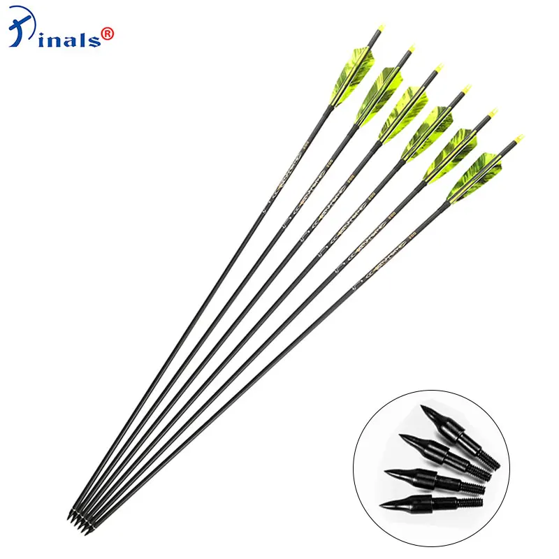 

Archery Carbon Arrows Spine 300 340 400 500 600 ID 6.2 Shaft Turkey Vanes Compound Recurve Bow Longbow Hunting Shooting