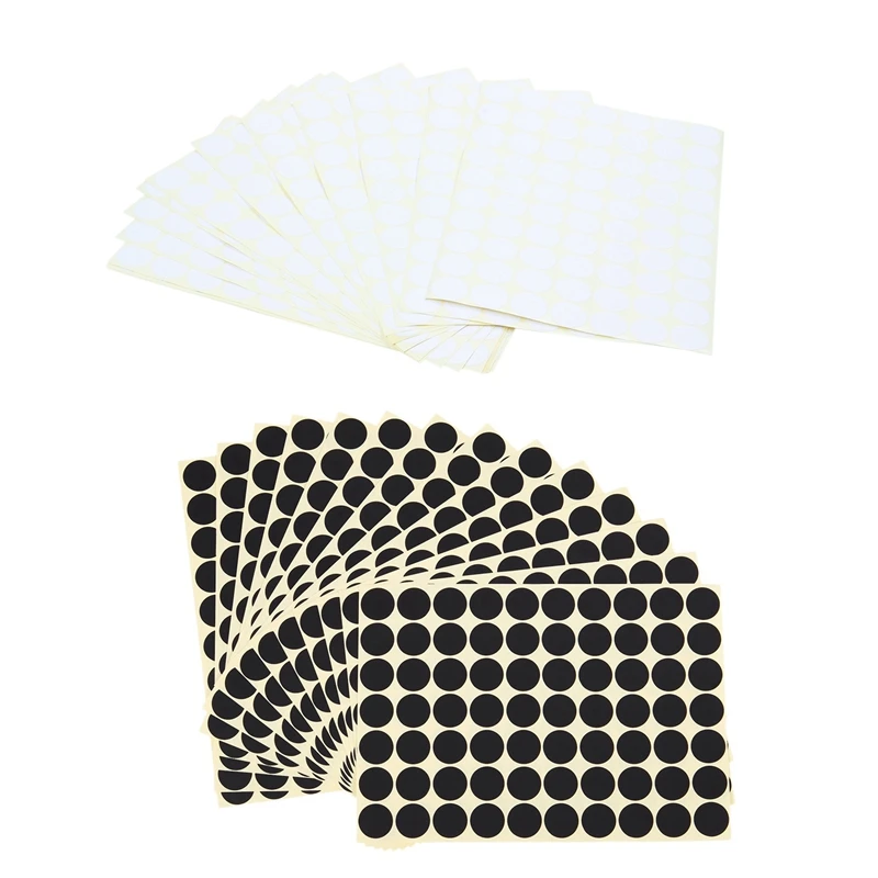 2 Set 19Mm Circles Round Code Stickers Self Adhesive Sticky Labels Black& White