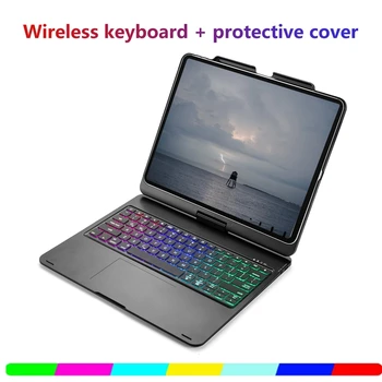 

Press Keyboard for 2018 2020 iPad Pro 12.9 Inch 360° Rotatable Flip Tablet Case Wireless Keyboard Bluetooth 5.1 Keyboard