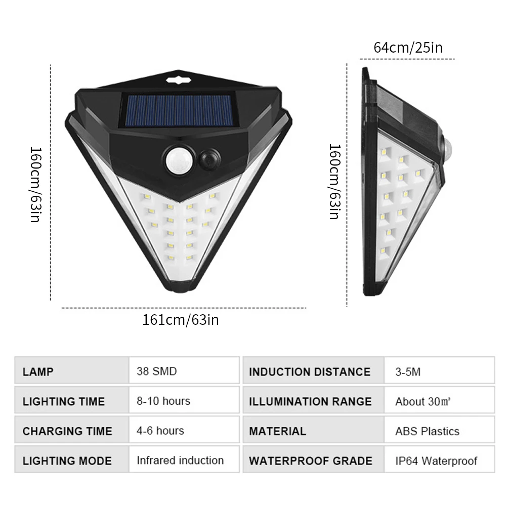 38LED Солнечный Мощность лампа движения PIR Сенсор на открытом воздухе 1/2/4 шт. Солнечный садовый фонарик с защитой от воды безопасности энергосберегающие садовый настенный фонарь