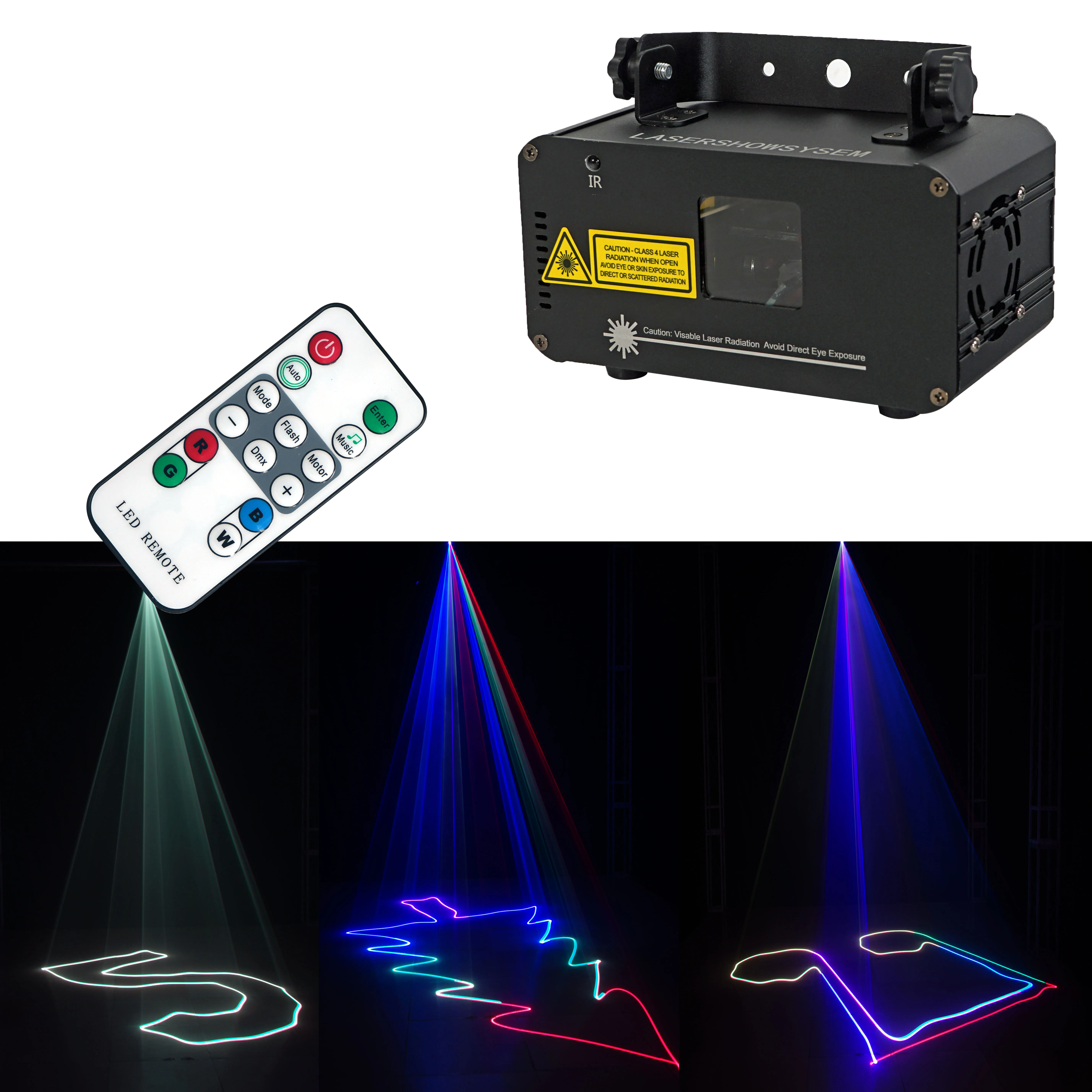 Сценический проектор DMX с RGB-подсветкой и активацией звуком 680 МВт Светодиодный