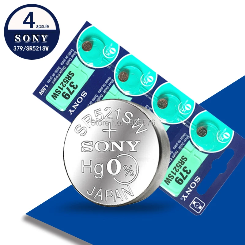 4 шт. батарея для часов Sony Watch 1 55 в 379 SR521SW D379 V379 AG0|Часовые батарейки| |