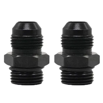 

2 Pcs ORB-8 O-Ring Boss AN8 8AN to AN8 8AN Male Adapter Fitting-Black