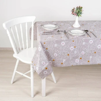 

Dining tablecloth on a non-woven base 137 × 110 cm "Daisies", color brown