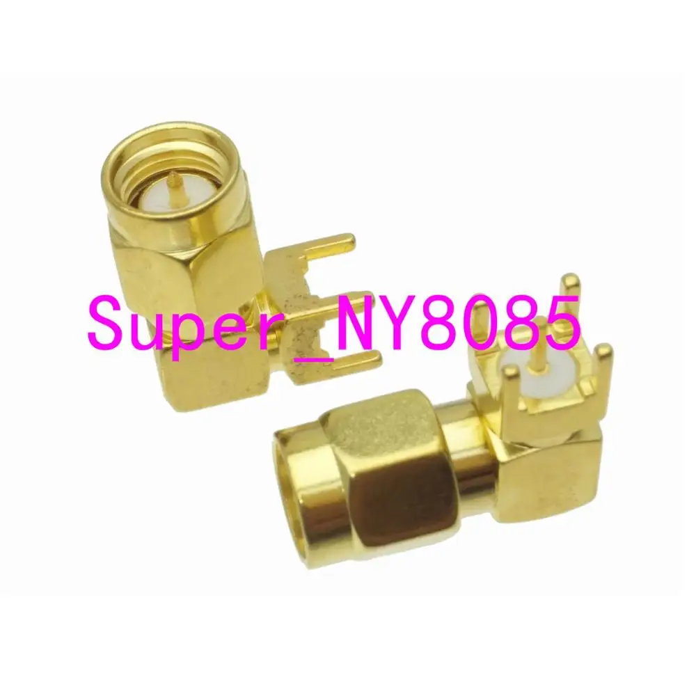 

SMA male plug right angle solder for PCB mount RF connector