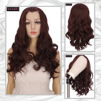 

MANWEI Red wine Synthetic lace wavy curly hair sexy party wool volume small wavy curly hair