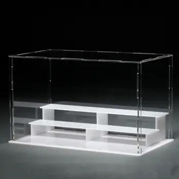 

2 /3 Steps Clear Acrylic Countertop Box Display Case Dustproof Showcase Cube Organizer for Action Figures/Toys/Collectibles