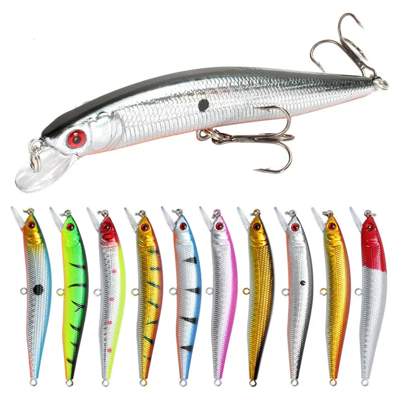 Fishing Lures 10cm 8g 3D Eyes Plastic Hard Bait Crankbait Wobblers With 10# Hooks Artificial Japan Swimbait Peche Tackle