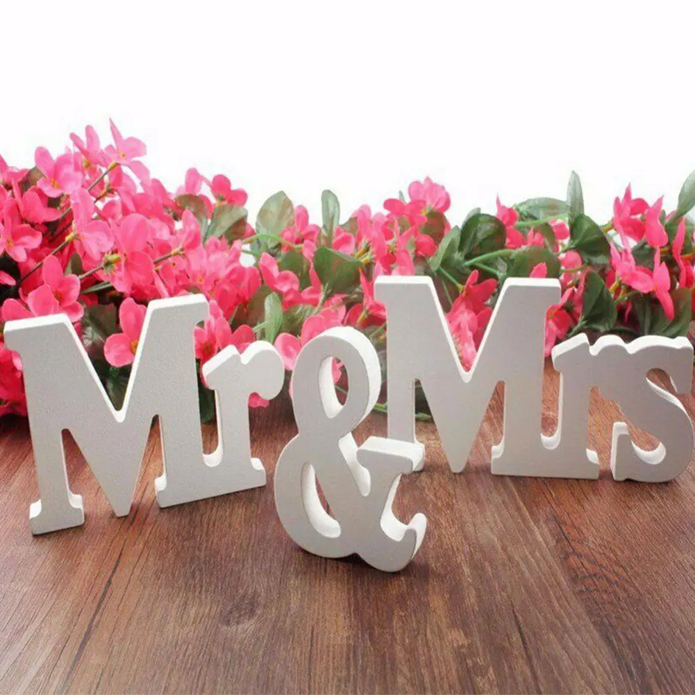 

Standing Wedding Wooden Home Decorations Crafts Bar Ornaments Art Table Modern Mr And Mrs Sign English Alphabet Letters