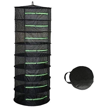 

8 Layer Flowers and Plants Drying Rack Net Folding Hanging Basket with Zipper Drying Bag Flower Bud Plant Drying Net