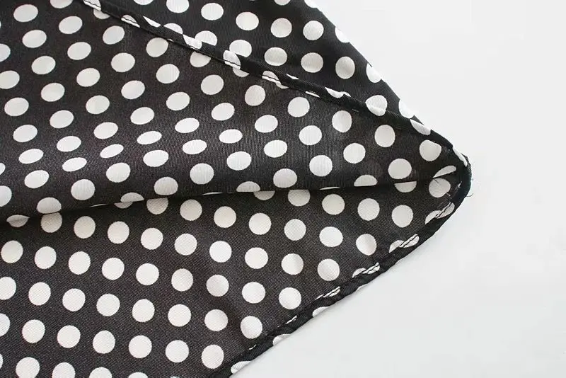 2020 New Women Dress Polka Dot High neck Bow Long Sleeves Short Dress Elegant Femme Robe Ropa Mujer Vestidos