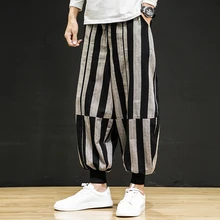 Зимние мягкие брюки мужские модные ретро контрастные цвета повседневные Хип-хоп полосатые брюки мужские уличные свободные джоггеры спортивные брюки мужские